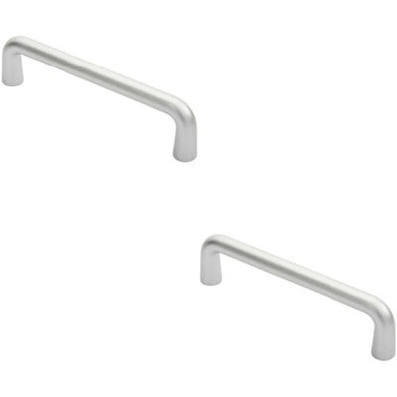 Image of Loops 2x Rounded D Shaped Bar Handle 225 x 19mm Diameter Satin Anodised Aluminium Multi
