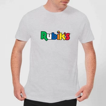 Image of Rubik's Core Logo Mens T-Shirt - Grey - XS - Grey