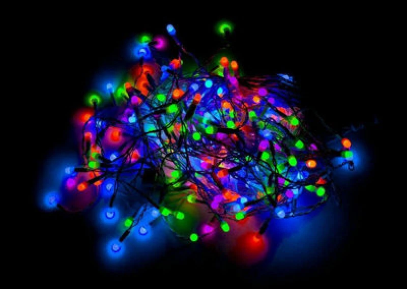 Image of Shatchi 500 Leds Multicolour Compact Lights Green Cable With 8 Effects Multifunction Auto Memory Indoor/outdoor Christmas Home Decorations