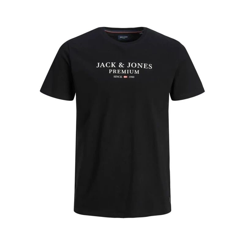 Image of jack & jones Logo Print Cotton T-Shirt with Crew Neck Navy Blue Men S;M;L;XL;XXL
