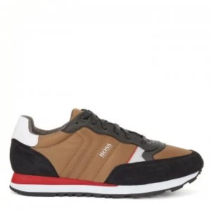 Image of Hugo Boss Parkour Suede Trainers Khaki 340 Men