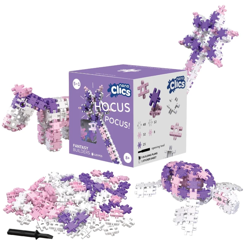 Image of Nano Clics Fantasy Builders 125 Construction Toys for Children Ages 8 And up Creative Educational Toys in a 125 Piece Set Building Blocks for Girls