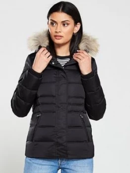 Image of Calvin Klein Jeans Short Down Fitted Padded Jacket - Black