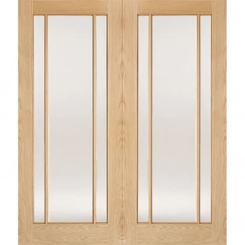 Image of Lincoln Internal Glazed Unfinished Oak 3 Lite Pair Doors - 1220 x 1981mm