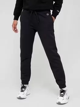 Image of Champion Small Logo Cuffed Jogging Bottom - Black Size XS Women