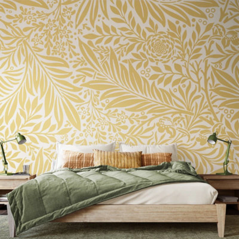 Image of Origin Murals Trailing Ferns - Soft Gold Matt Smooth Paste The Wall Mural 350Cm Wide X 280Cm High