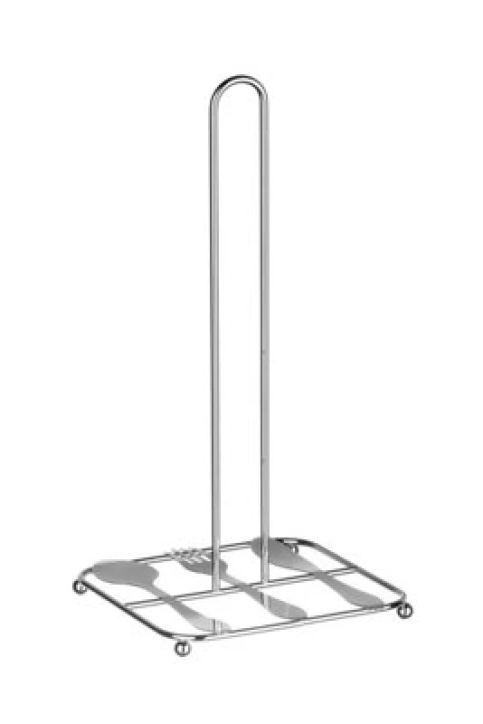 Image of Premier Housewares Cutlery Design Chrome Kitchen Roll Holder Silver