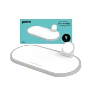 Image of Prevo Wireless Charger 3 in 1 Wireless Charging Station 15W Qi Certified Fast Charging Compatible with Smart Phones Apple watch and AirPods USB Type-C