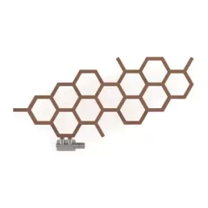 Image of Terma Hex Matt Copper Horizontal Designer Radiator, (W)1126mm X (H)502mm
