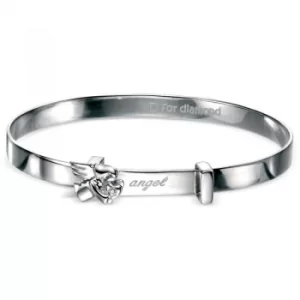 Image of Childrens D For Diamond Sterling Silver Bangle