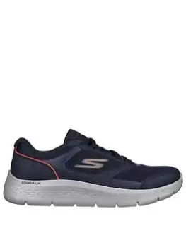 Image of Skechers Go Walk Flex Trainer, Navy/Orange, Size 11, Men