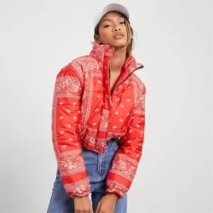 Image of I Saw It First Paisley Print Bomber Jacket - Red