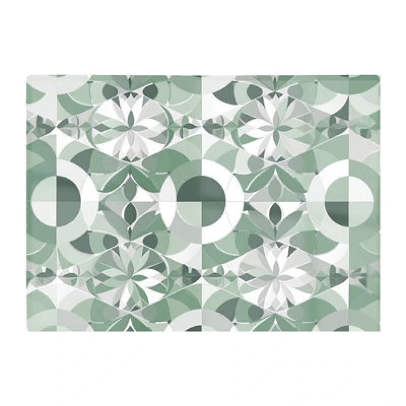 Image of Warren Reed Designer Geometric Pastel Green Glass Chopping Board