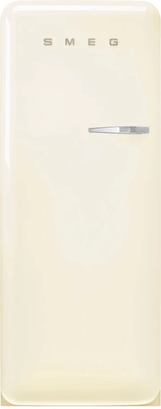 Image of Smeg 244 Litre Fifties Style Left Hand Hinge Freestanding Fridge With Ice Box Cream FAB28LCR6UK Cream colour