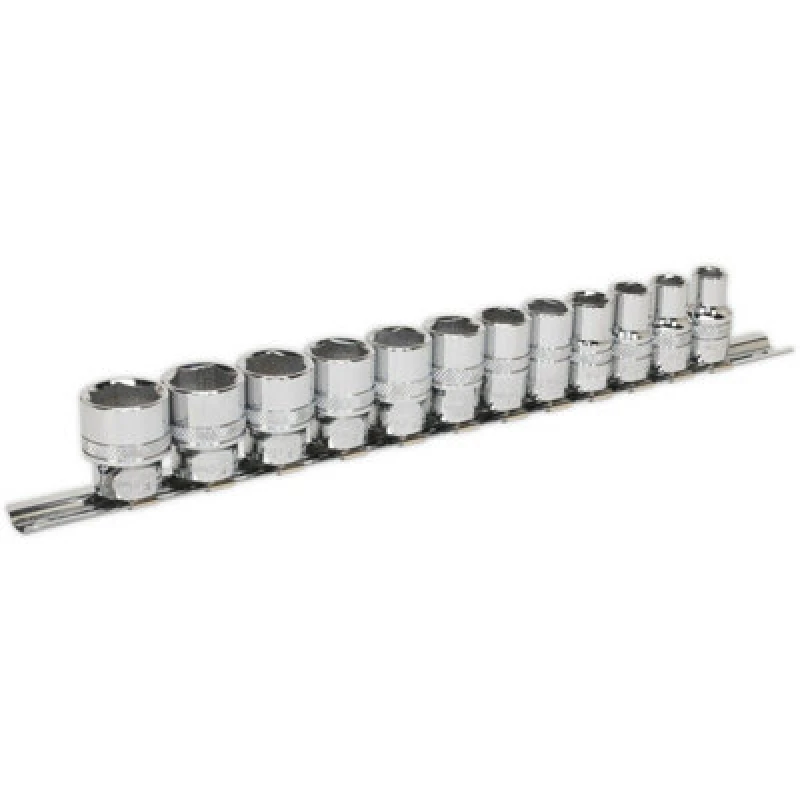Image of Loops 12 PACK Socket Set 3/8" Metric Square Drive - 6 Point LOCK-ON Rounded Heads Multi