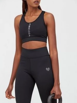 Image of Pink Soda Alley Sports Bra - Black