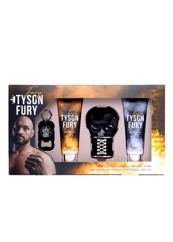 Image of Tyson Fury Gift Set 100ml Eau de Toilette + 100ml Shower Gel + 100ml Body Lotion + Keyring