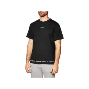 Image of S Adidas Linear Repeat Tee Black