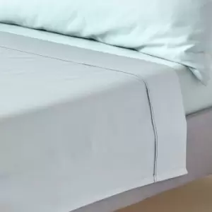 Image of Duck Egg Blue Organic Cotton Flat Sheet 400 Thread count, Single - Duck Egg Blue - Duck Egg Blue - Homescapes