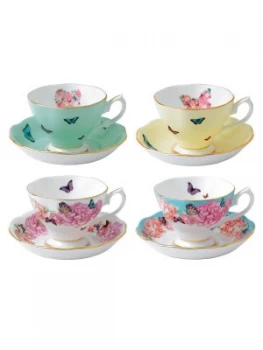 Image of Royal Albert Miranda Kerr Teacups Saucers Set of 4