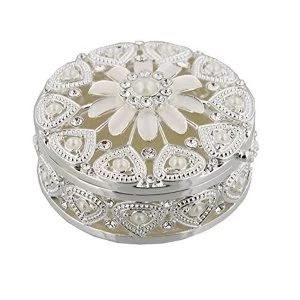 Image of Sophia Silverplated & Pearl Trinket Box - Floral