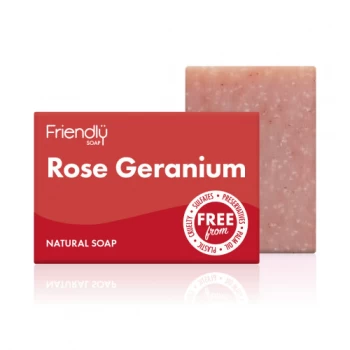 Image of Friendly Soap Rose Geranium Soap - 95g x 6 (Case of 1)