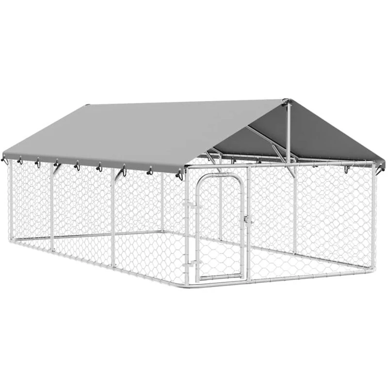 Image of VIDAXL Outdoor Dog Kennel with Roof 400x200x150cm vidaXL 8720286705087