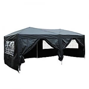 Image of OutSunny Pop Up Gazebo Black Water proof Outdoors 1280 mm x 360 mm x 260 mm