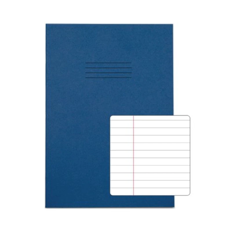 Image of Rhino 330 x 229mm Exercise Book 80 Page 8mm Ruled Dark Blue Contract (50 Pack) VDUV080-277-4