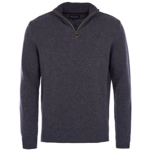 Image of Barbour Mens Essential Lambswool Half Zip Sweater Charcoal Medium