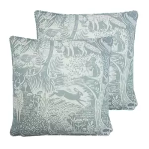 Image of Furn. Woodland Scandi Twin Pack Polyester Filled Cushions Duck Egg
