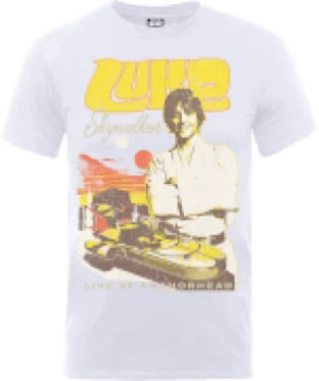 Image of Star Wars Luke Skywalker Rock Poster T-Shirt - White - M