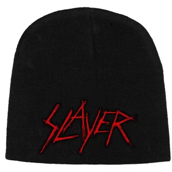 Image of Slayer - Scratched Logo Unisex Beanie Hat - Black