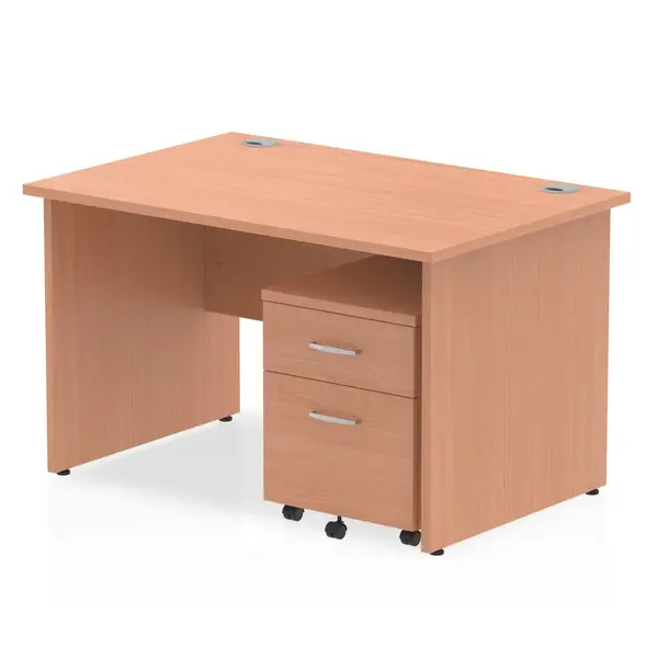 Image of Dynamic Office Solutions Impulse Panel End Straight Desk With Mobile Pedestal MI000948