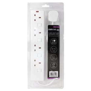 Image of Daewoo 4-Way 2m Switched Extension Lead - White