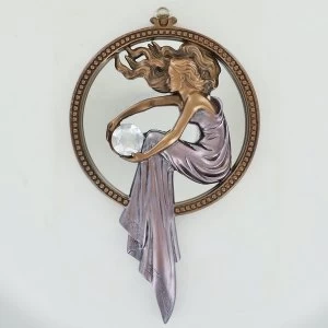 Image of Lady Holding Ball Cold Cast Bronze Mirror
