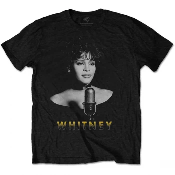 Image of Whitney Houston - Black & White Photo Unisex XX-Large T-Shirt - Black