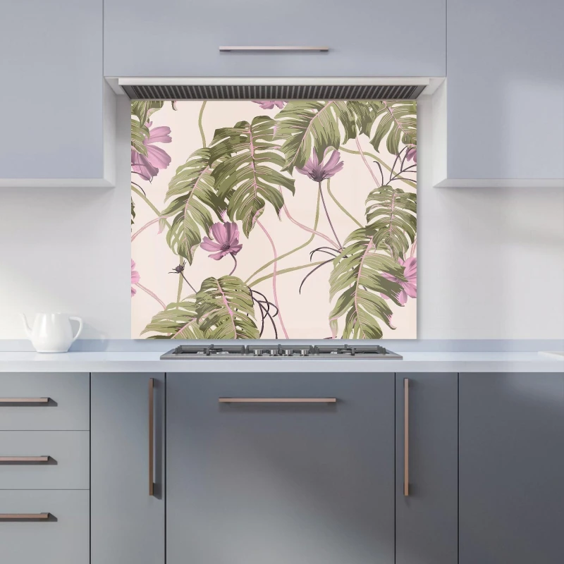 Image of Warren Reed - Designer Pink Cosmos Flowers Kitchen Splashback Size: 900mm x 750mm Pink Unisex 900mm x 750mm