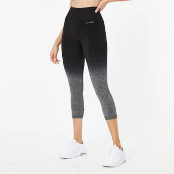 Image of USA Pro Seamless Ombre Capri Leggings - Black/Grey