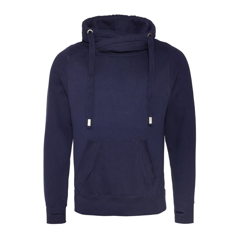 Image of AWDis AWDis Men Crossover Collar Hoodie in Navy Size: Small Navy S Male 5063470809486