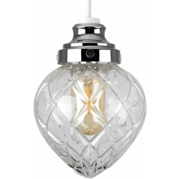 Image of Minisun - Crystal Effect Glass Non Electric Ceiling Pendant Light Shade Lighting - No Bulb