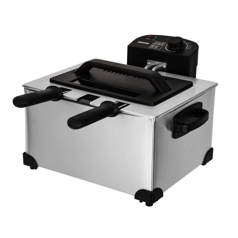 Image of Geepas 5L Deep Fat Fryer with Triple Baskets (1x4L & 2x2L) in Silver Silver Unisex