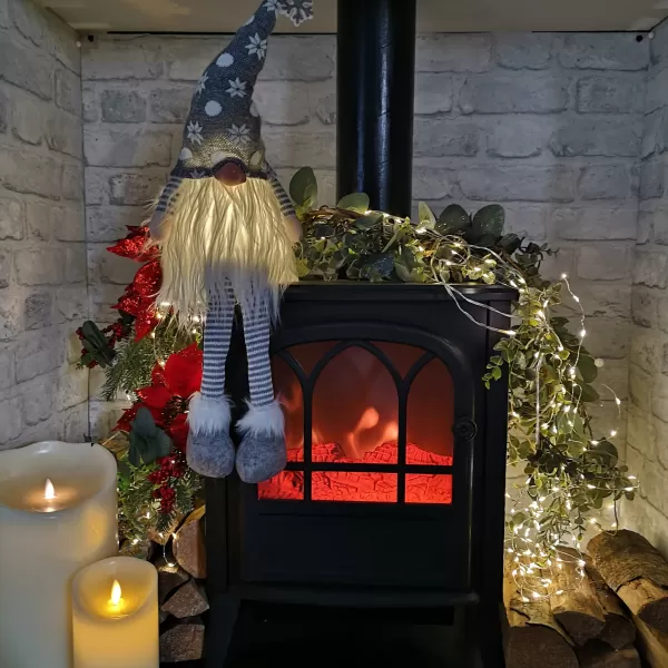 Image of 69cm Battery Lit Christmas Gonk Decoration with Dangly legs in Grey