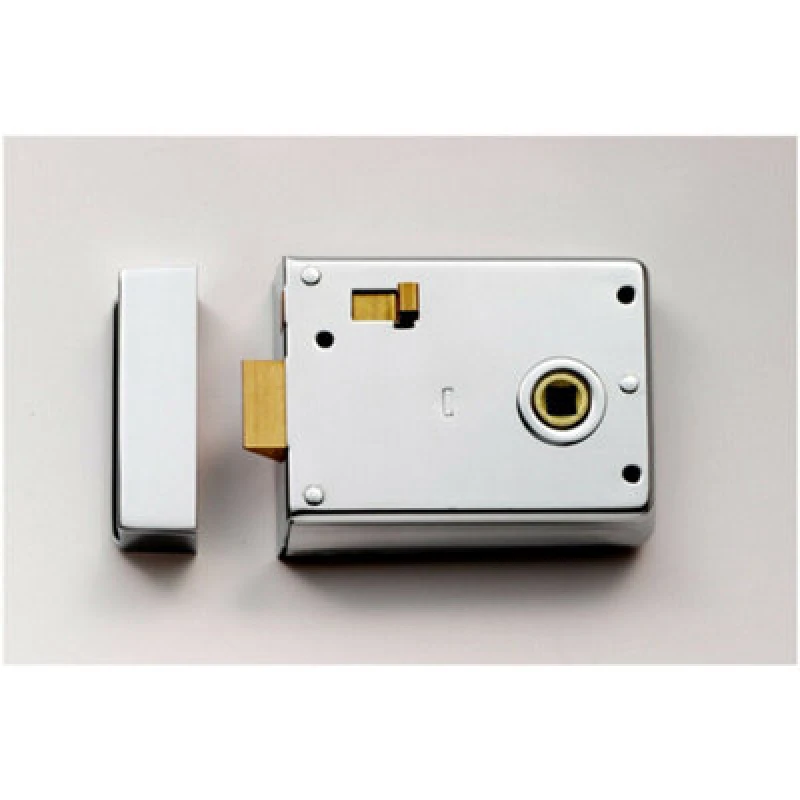 Image of Loops Traditional Contract Rim Latch 102 x 76mm Polished Chrome Door Security Lock Multi unisex