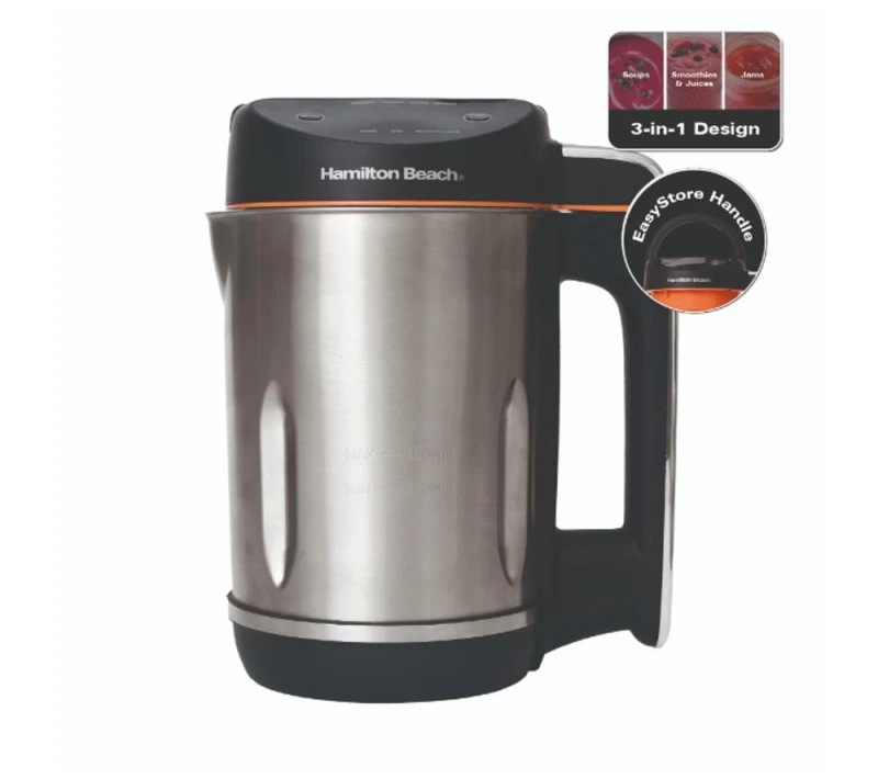 Image of HAMILTON BEACH HBSM003J Intel igent Control Plus Soup Maker - Silver 5060916370920
