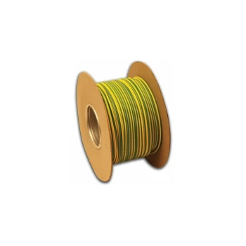 Image of Cable Sleeving Reel, PVC Solid, 100M X 3MM Diameter - Green & Ye - Hellermanntyton