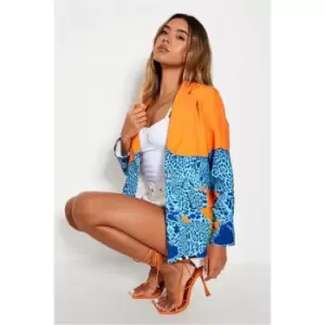 Image of I Saw It First Orange Tiger Print Blazer - Orange