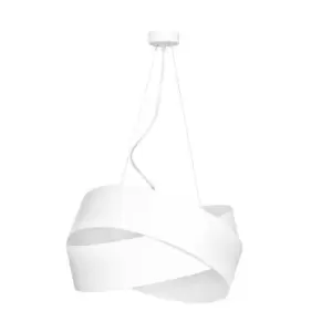 Image of Vieno White Cylindrical Pendant Ceiling Light 2x E27