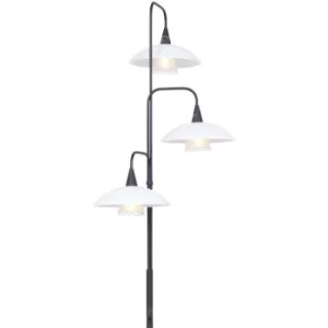 Image of Sienna Tallerken Multi Arm Pendant Ceiling Light Matt Black Fixture, Glass White Matt, Transparent Matt