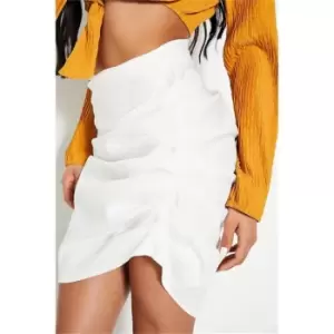 Image of I Saw It First White Ruched Asym Skirt - White